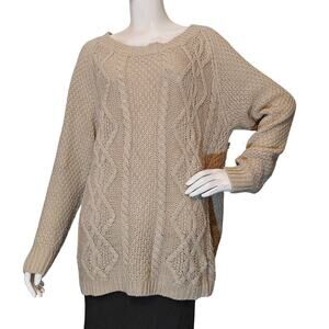 BDG Urban Outfitters Beige Cable Knit Chunky Crew Sweater M